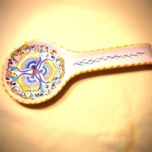 DERUTA Pottery SPOON REST ~ Italian Pottery ~ Hand Painted ~ In Italy